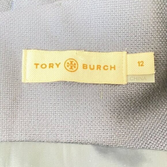 Tory Burch Navy Blue Sleeveless Knee-Length Faux Wrap Wool Dress Size 12 - Picture 6 of 9